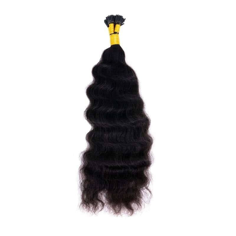 RAW Indian Curly Natural Black I-Tip